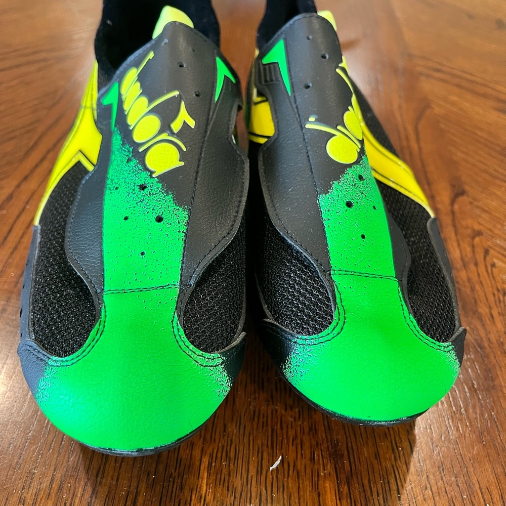 Diadora Men's Black and Green Cycling Shoes